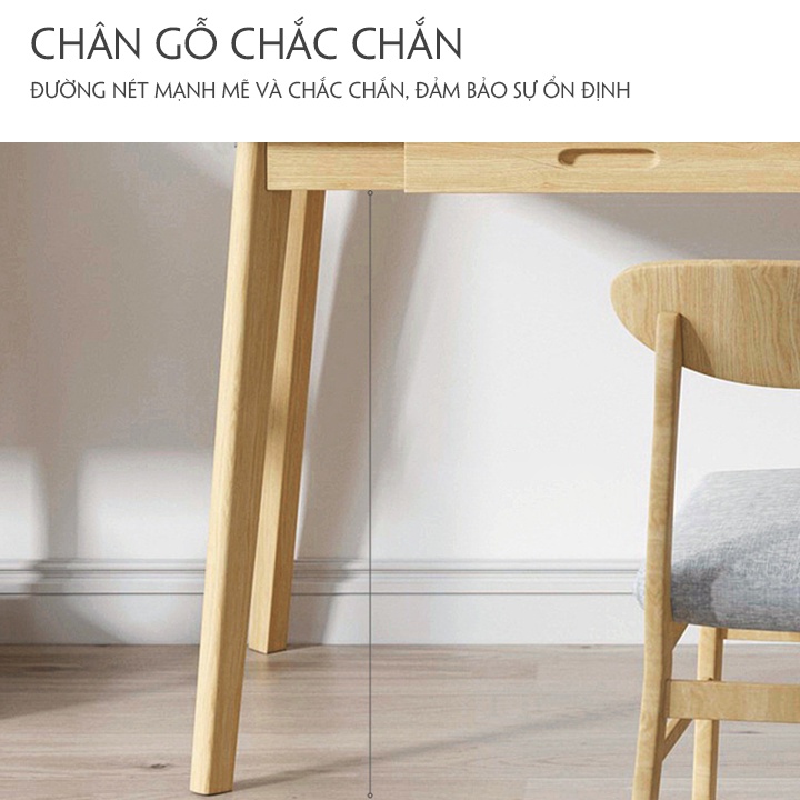 Bàn làm việc thông minh đa năng có ngăn kéo chất liệu gỗ thông tự nhiên mặt bàn phủ MDF chống xước tiện lợi
