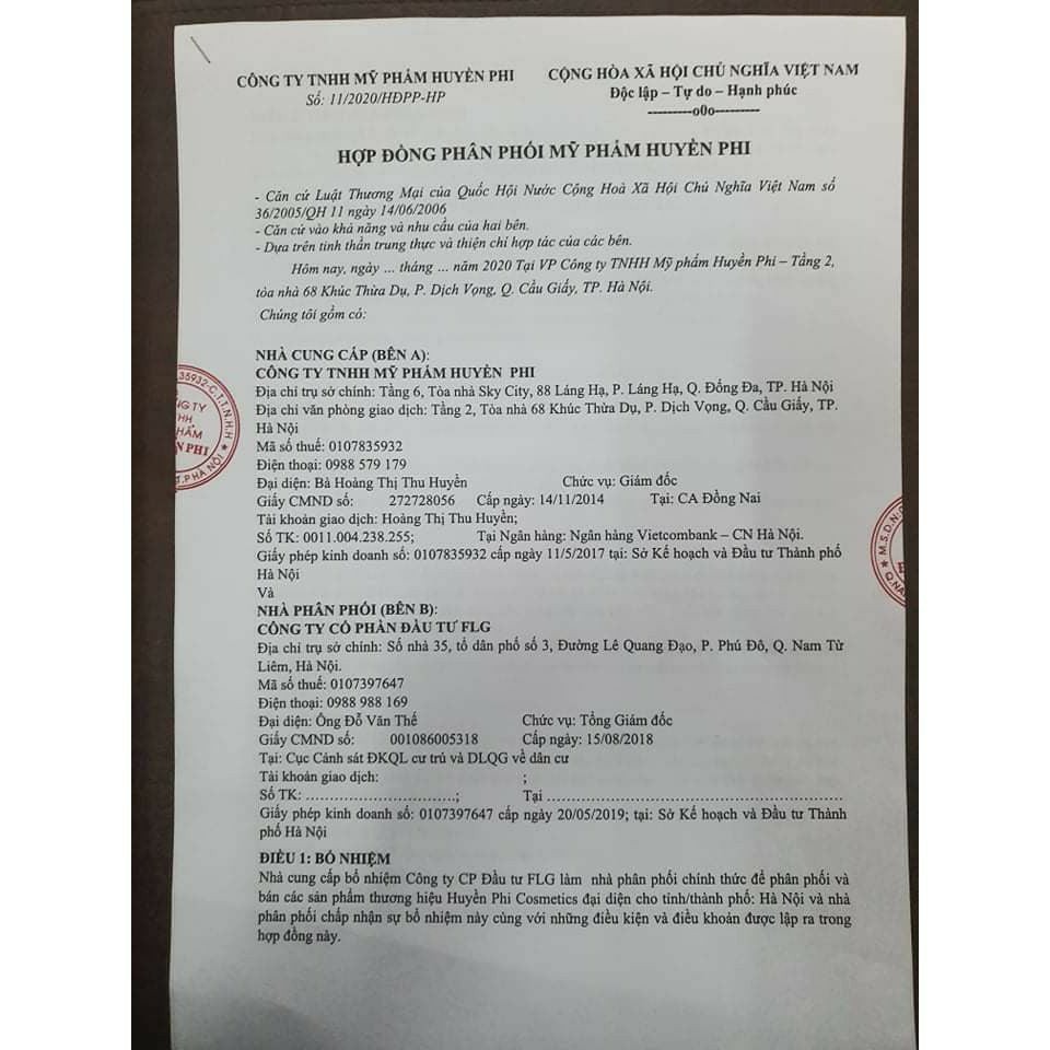 Sữa rửa mặt Huyền Phi chính hãng
