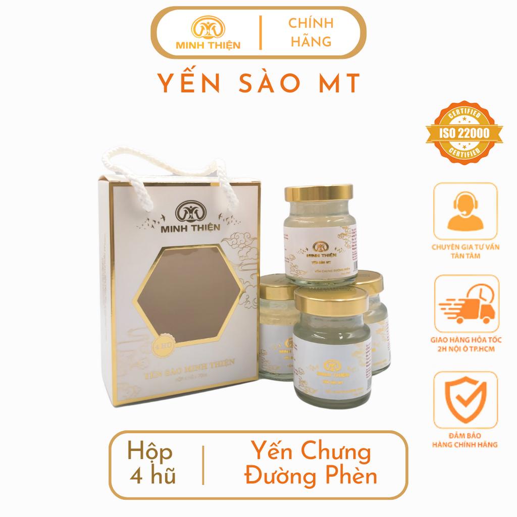 Yến chưng đường phèn Minh Thiện Hộp 4 hũ 70ml