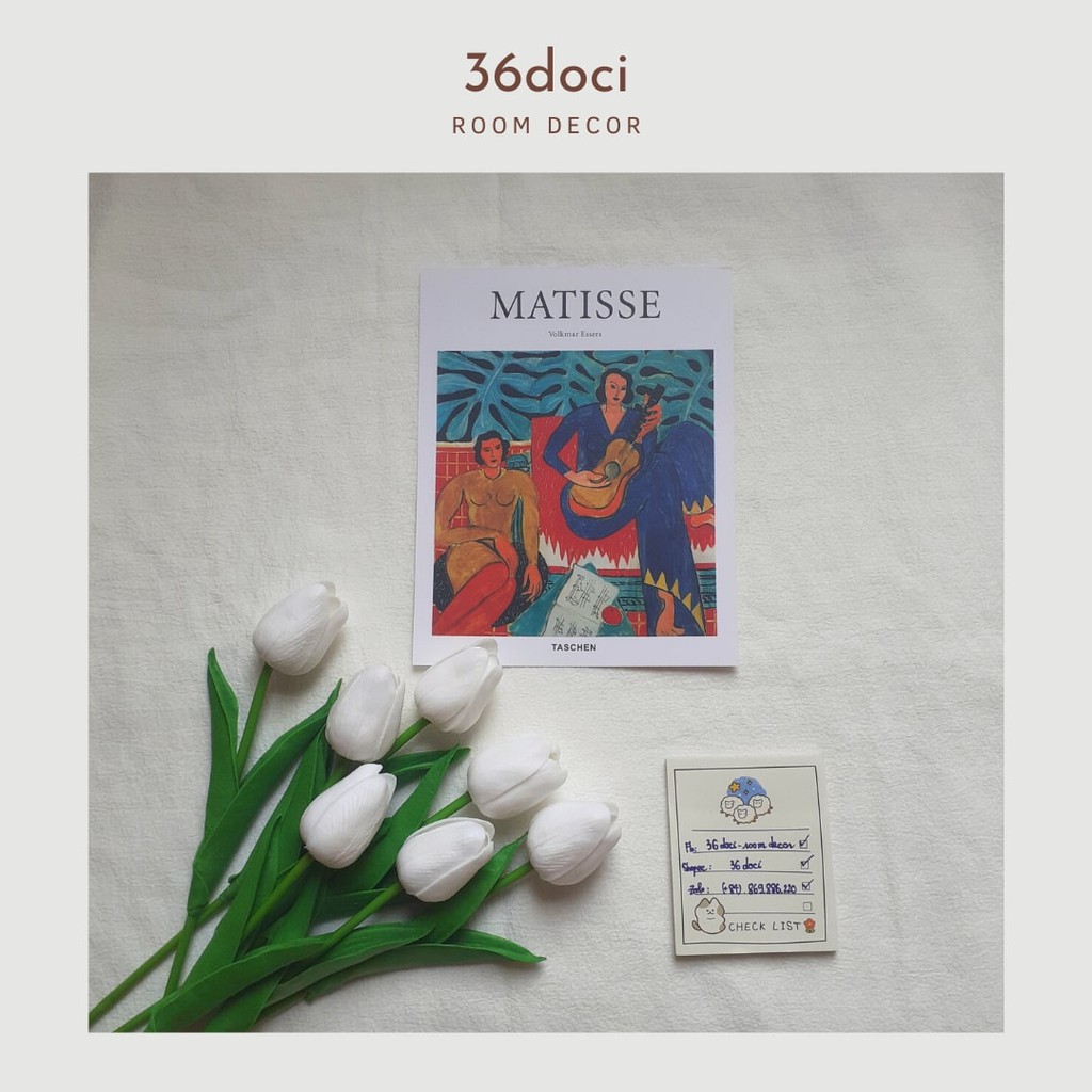 Bìa Matisse - Phụ kiện chụp ảnh flatlay, trang trí dán tường decor phòng ngủ kích thước 20.5*16 cm | 36doci