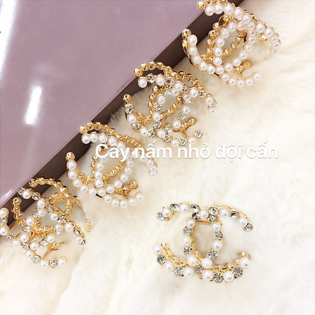 cặp tóc hạt ngọc chữ Cc và hình tim siẻu xinh