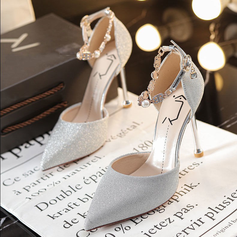 GiàyDép Nữ dép đế caodép cao từGuốc/Dép nữgiày sandalgiày caogiày nữ caoGiàydép thời trang dép gót❣✷New in 2021 Celebrity high heels design sense niche fairy style stiletto temperament goddess fan buckle sandals