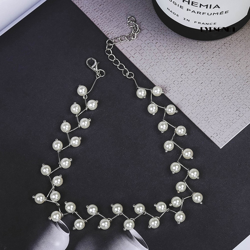 Vòng đeo cổ choker đính ngọc trai giả thời trang cho nữ