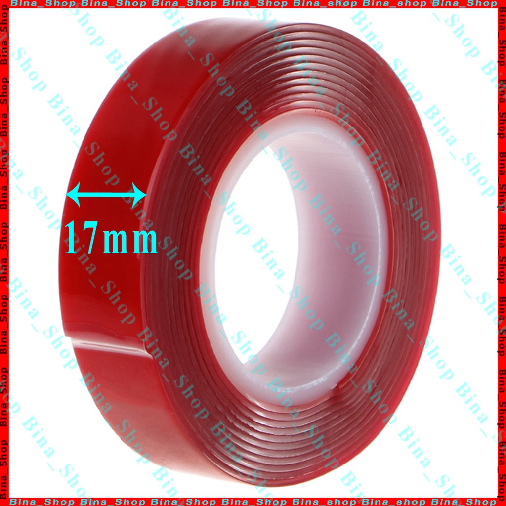 Băng keo dính 2 mặt trong suốt dài 2 mét rộng 17mm/15mm/10mm/4mm