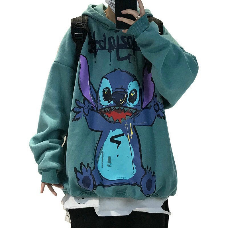 Áo hoodie Unisex khủng long xanh thời trang, Áo hoodie cặp nam nữ form rộng thoải mái.