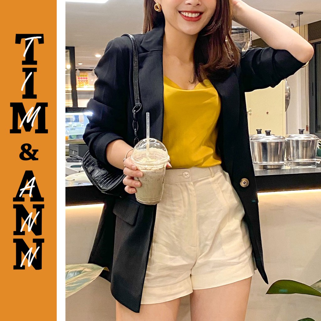 Áo Blazer Nữ 2 Lớp Dáng Suông -  Màu Đen 0108BL - Thời Trang Nữ Tim & Ann