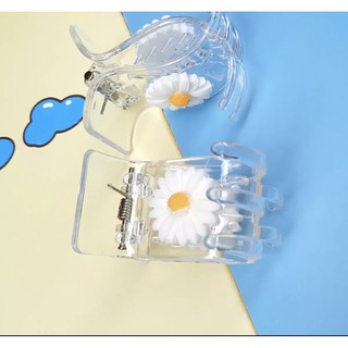 COMBO 5 Kẹp Càng Cua ( Gấp Tóc ) 3 Răng - 5 răng Trong Suốt Đính Hoa Cúc Hot Trend Hàn Quốc PKHN0231A