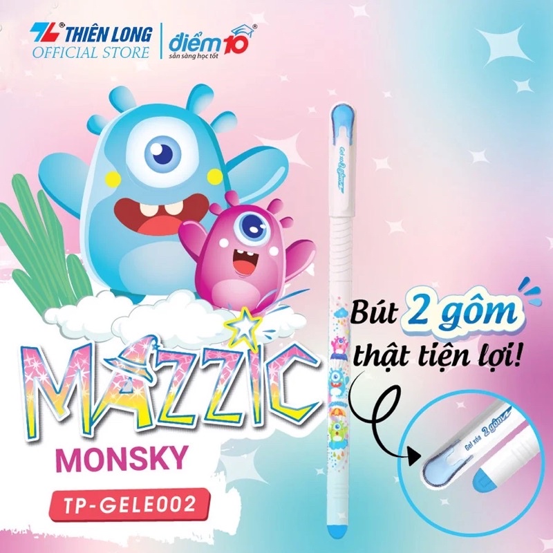 1 chiec bút gel xóa được MAZZIC tím THIÊN LONG