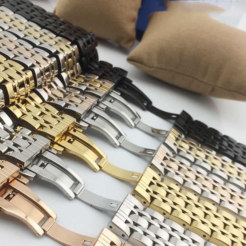 Dây Đeo Đồng Hồ Bằng Thép Không Gỉ Trơn Màu 12mm 14mm 16mm 18mm 19mm 20mm 21mm 22mm