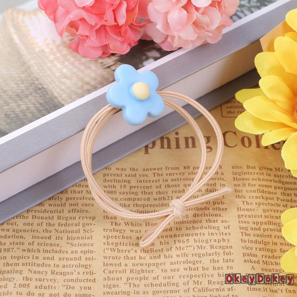 Dây buộc tóc cao su đính hoa dễ thương cho nữ