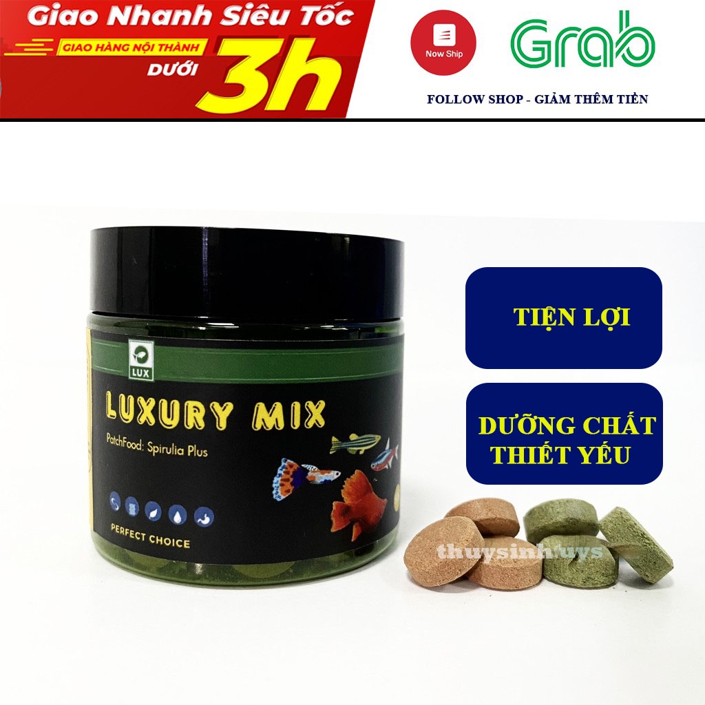 Thức ăn viên dán luxury mix bổ sung đầy đủ dinh dưỡng cho cá và tép