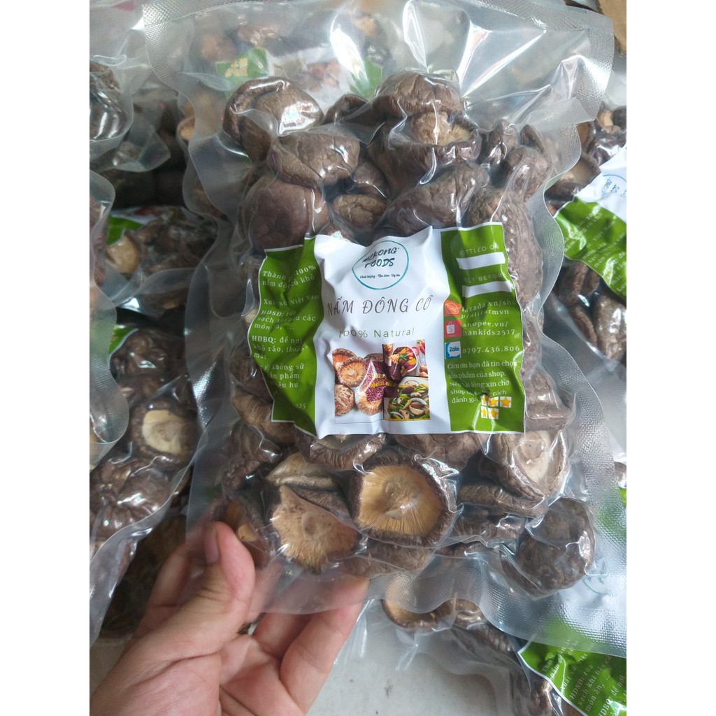 Nấm Đông Cô Khô thơm ngon - gói 100gr ép hút chân không dùng kho, nấu canh,...