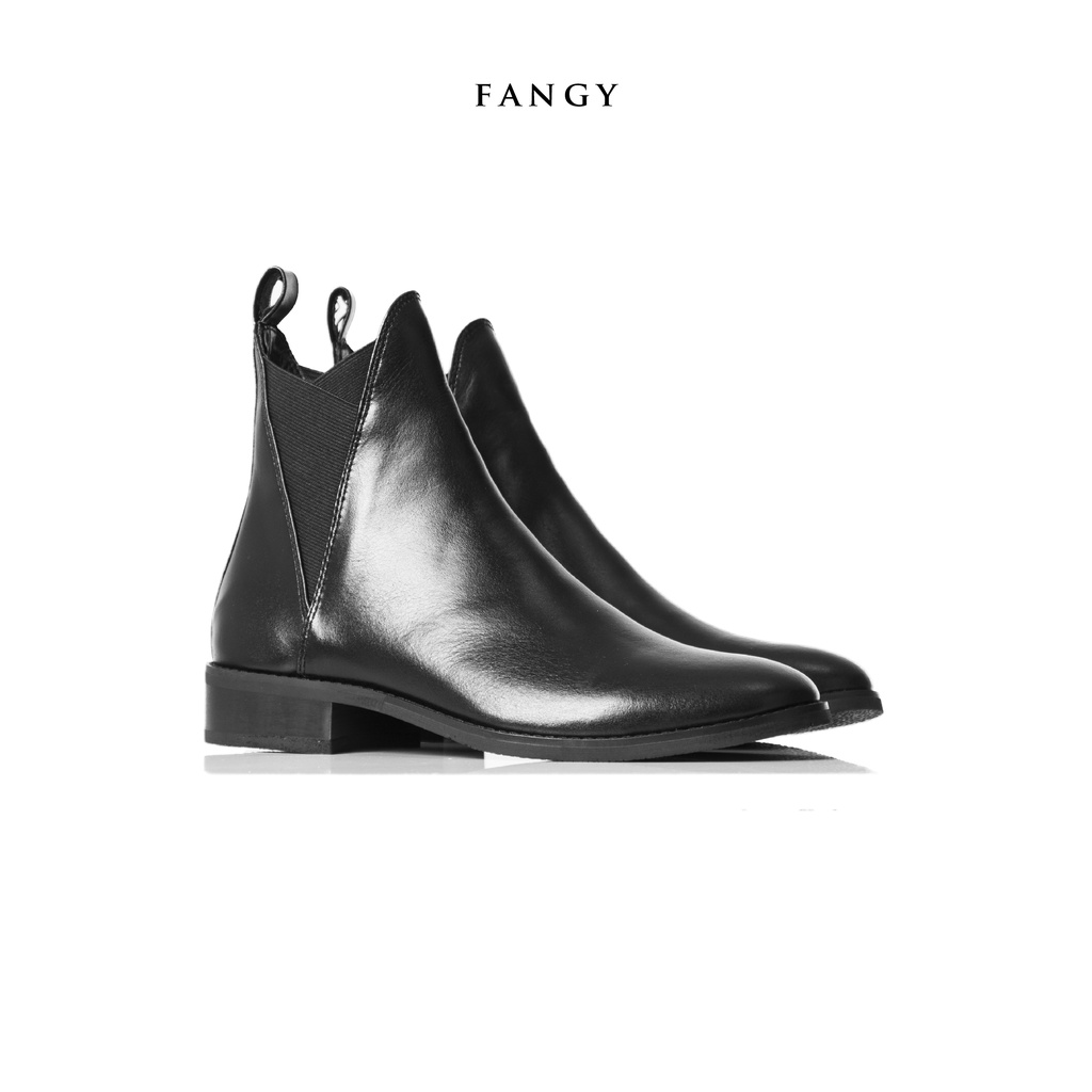 Giày boot FANGY Cross Chelsea Boots Đen Bóng