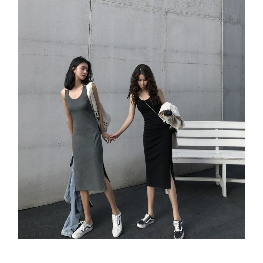 Spring And Summer 2021 New French Fetter Endless Vest Knit Dress Long Sexy Hate Skirt Female Summer Wear