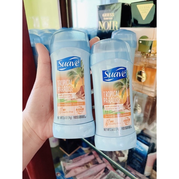 Lăn Nách dạng sáp,Lăn khử mùi nữ Suave tuýp lớn 74gr, Hàng Mỹ có bill USA