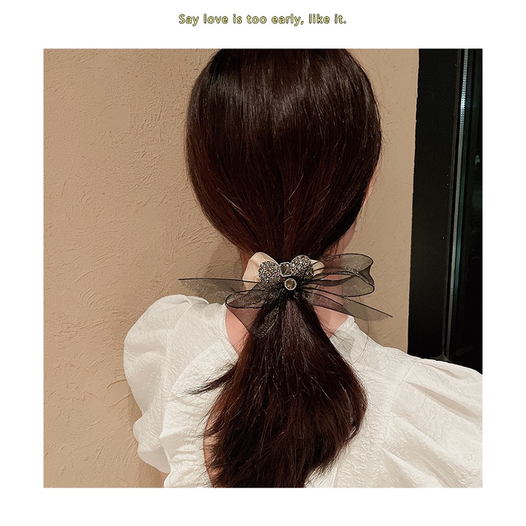 Dây Buộc Tóc Cao Su Đính Đá Phong Cách Hàn Quốc Cho Nữ