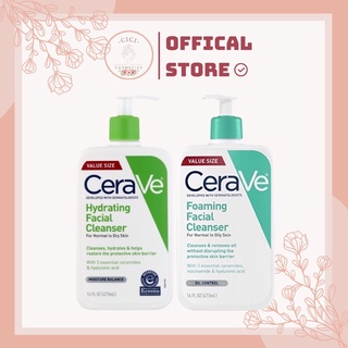 Sữa rửa mặt Cerave Facial cleanser Foaming/Hydrating bản Mỹ- Pháp