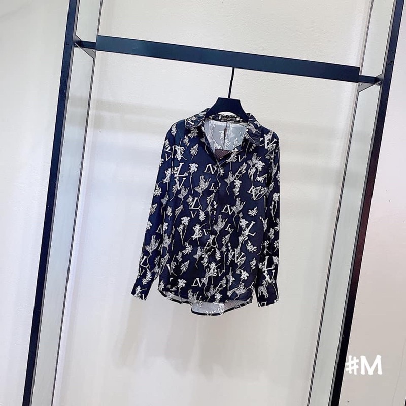 Áo sơ mi lụa hoạ tiết QCCC