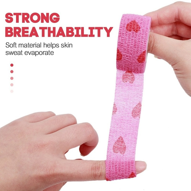 Băng Keo Dán Vết Thương Co Giãn Thoáng Khí Nhiều Kích Cỡ Hình Trái Tim Đỏ Bằng Vải Không Dệt