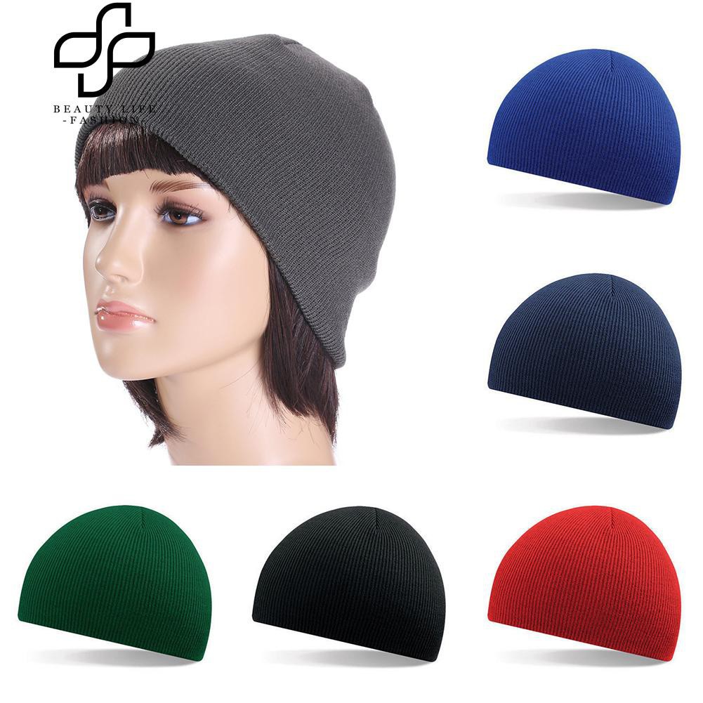 Mũ len tròn màu trơn đơn giản cho nam và nữ
