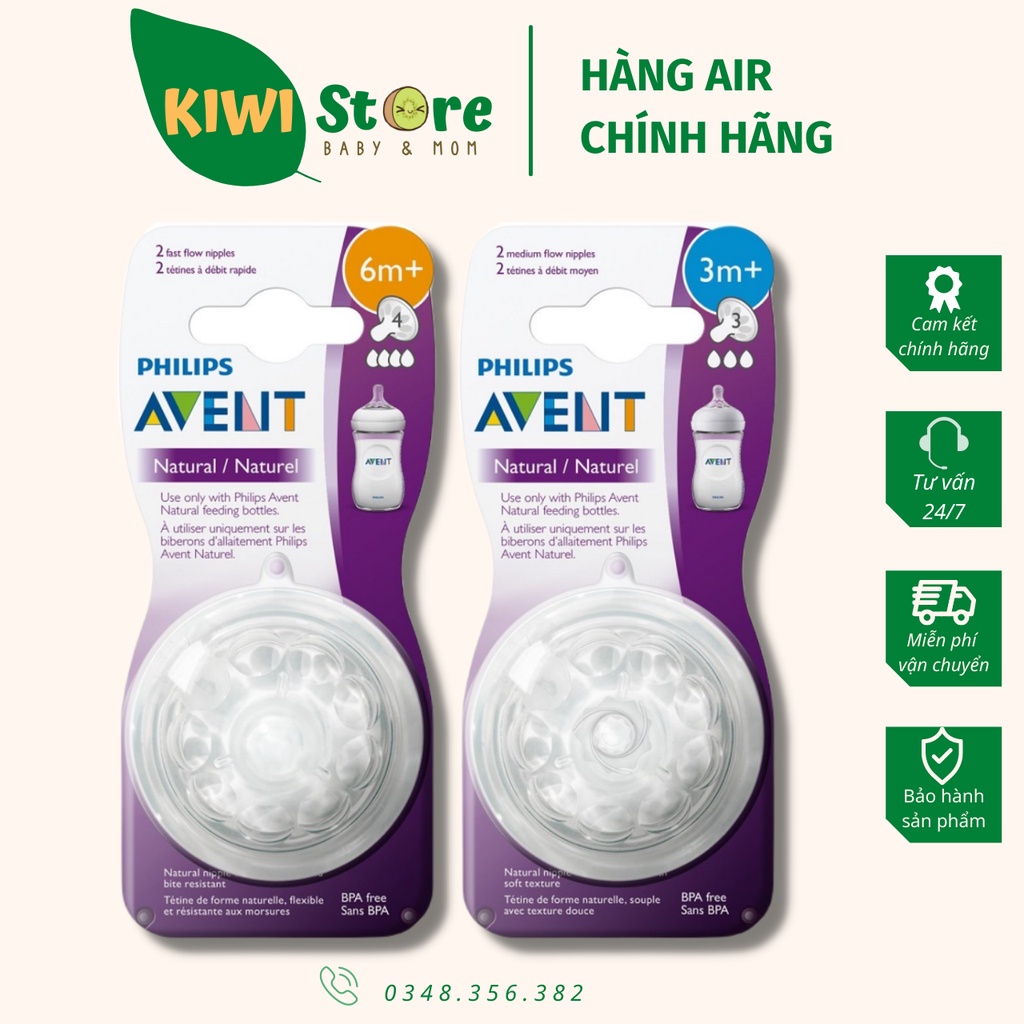 Núm ti Avent Natural cổ rộng các size