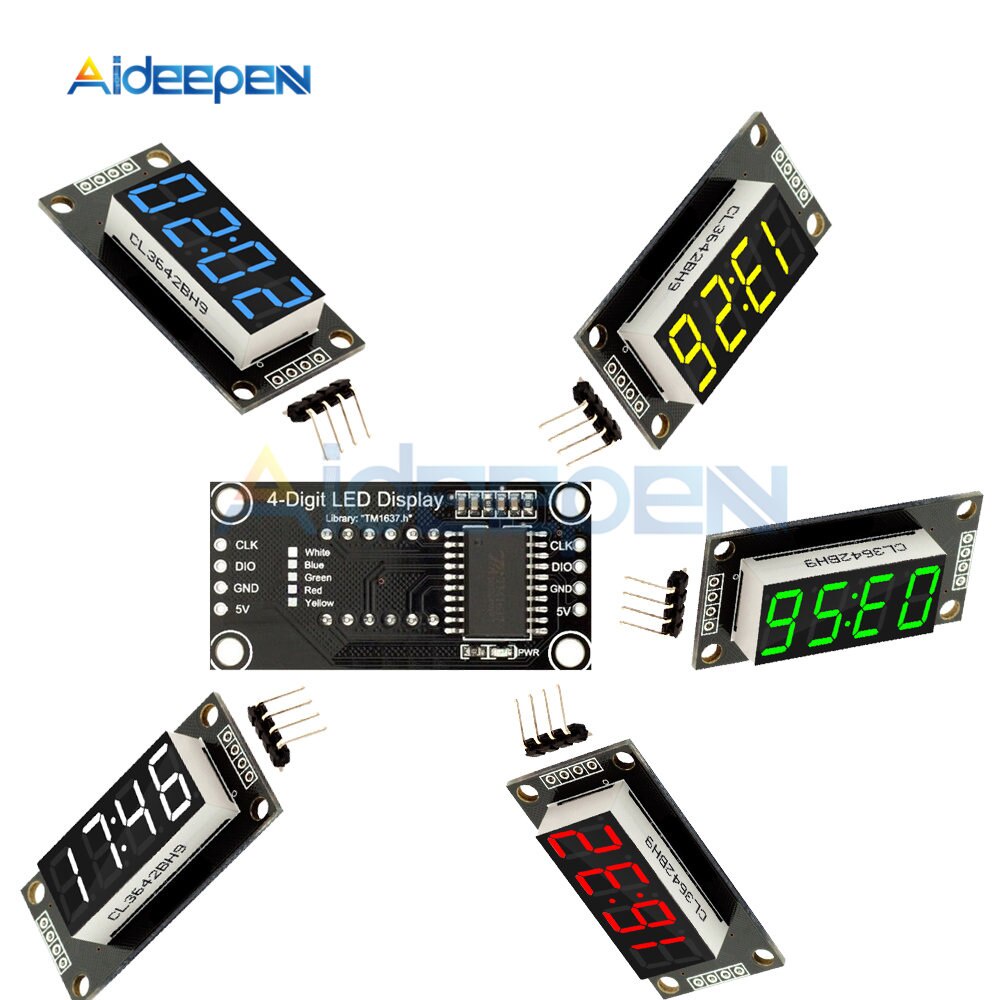 Bảng mạch hiển thị đồng hồ led 4 số Tm1637 0.36 inch cho Arduino