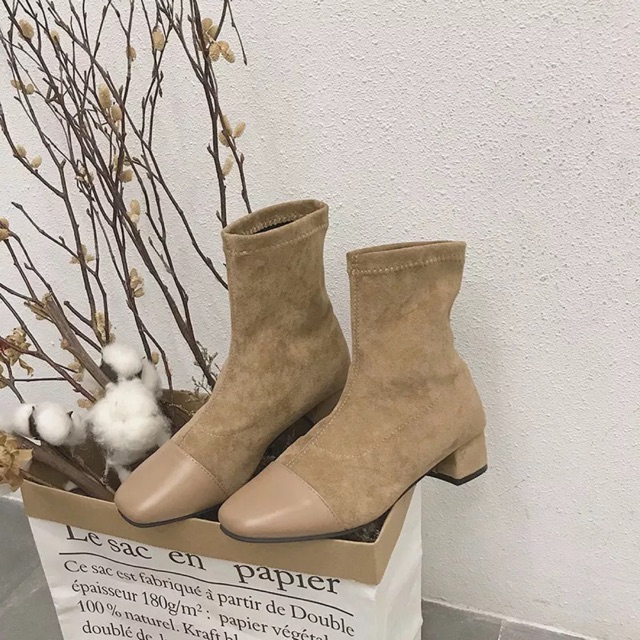 Boot cao cổ da lộn