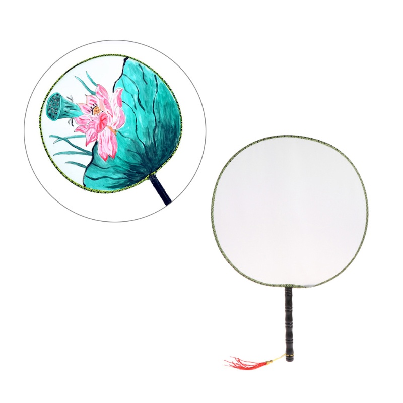 Quạt Tròn 24cm Cầm Tay Màu Trắng Trang Nhã Cho Bé