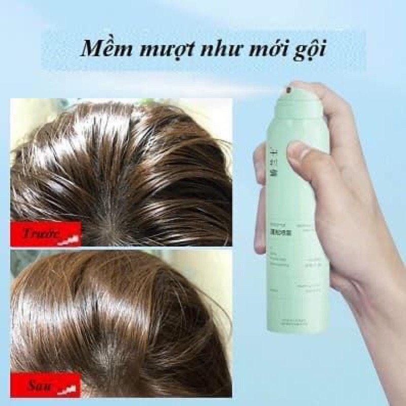 Dầu gội khô dạng xịt 150ml - Dầu gội đầu không cần nước, làm sạch nhanh, cho mái tóc bồng bềnh suốt 8 tiếng