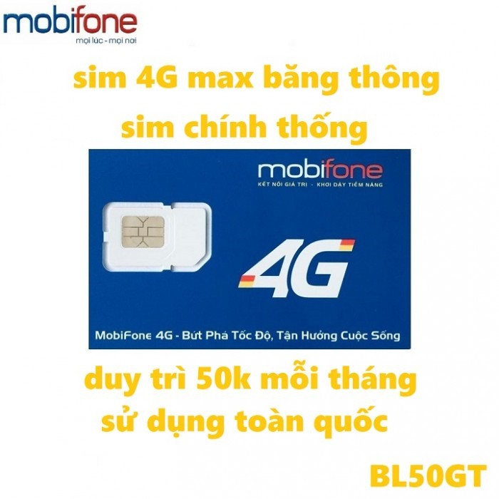 Sim KO GIỚI HẠN DATA Mobifone DIP50 50k 1 tháng