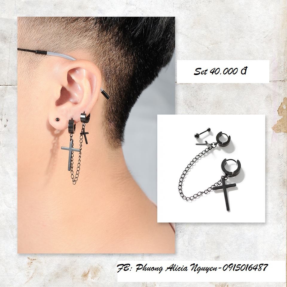 Set khuyên :1 khuyên 2 lỗ xích + 1 khuyên 2 đầu bi (y ảnh)