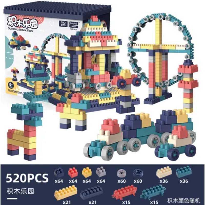 (LOẠI 1 ĐỦ) Bộ ghép hình lego 520 chi tiết phát triển tư duy logic cho bé