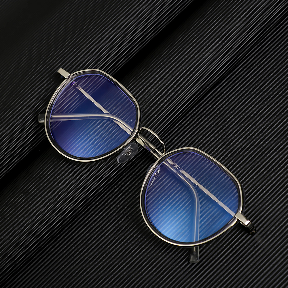 Mắt Kính Gọng Tròn Chống Bức Xạ Phong Cách Cổ Điển Thời Trang Unisex Đen/Đen