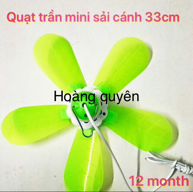 Quạt màn 5 cánh màu hồng chính hãng