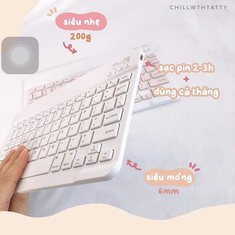 Bàn phím Bluetooth không dây siêu mỏng dùng cho IOS Android Windows