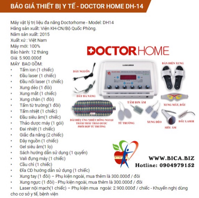 Máy vật lý trị liệu đa năng Doctor Home DH-14 viện khoa học quân sự BQP