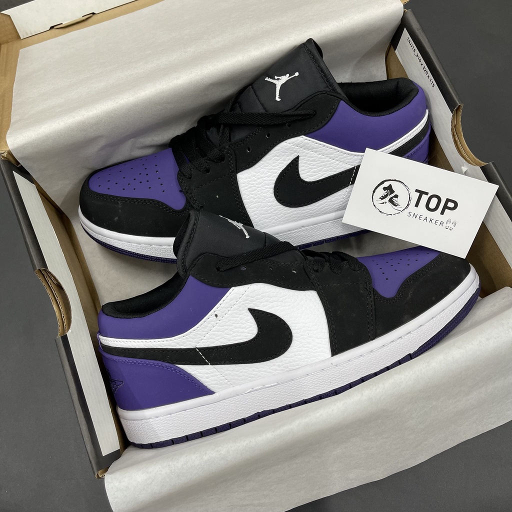 Giày sneaker nữ jordan tím thấp cổ, giày thể thao nam nữ đế bằng