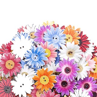 Túi 5 nút gỗ cúc hoạ mi nhiều màu 🌼🌼