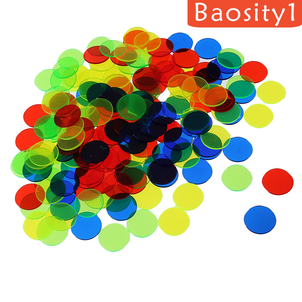 [Baosity1] Gói 100 Khoai Tây Chiên Bingo (Nhiều Màu) 1.5cm Đánh Dấu Trong Mờ Cho Bingo, Đếm Và Trò Chơi Tokens, Chip Cho Bingo