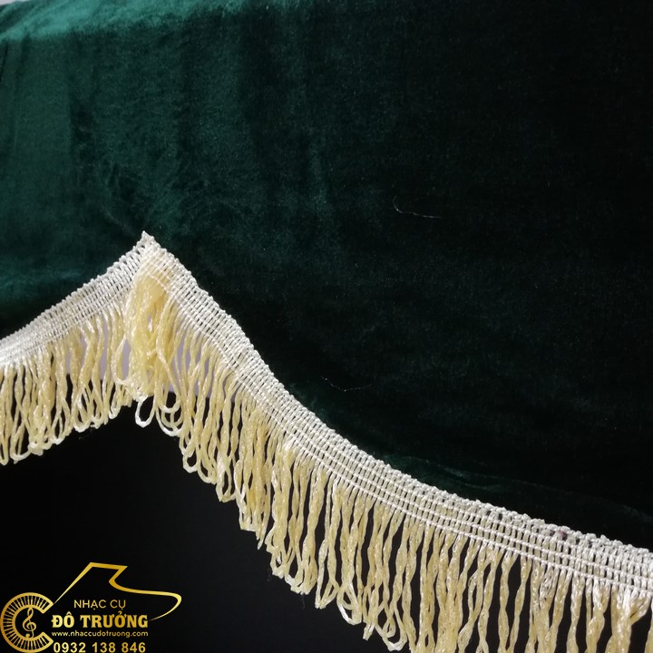 Khăn phủ đàn Piano điện nhung xanh rêu