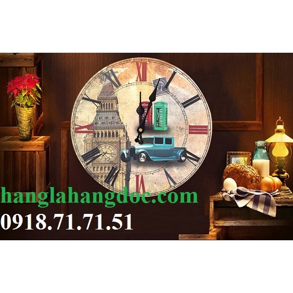 Đồng hồ treo tường phong cách cổ điển êm đềm (vintage clock)