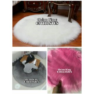 Thảm lông thú chụp ảnh trải sàn - thảm tròn  đế cao cấp