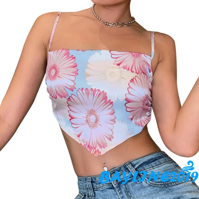 Áo Dây Nữ Lưng Trần In Hoa Gợi Cảm