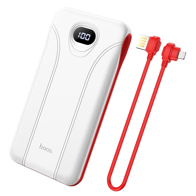 Pin sạc dự phòng cao cấp Hoco J71 dung lượng 10000mAh kèm cáp đầu ra Lightning/Type-C 2A, màn hình LED - Hàng chính hãng