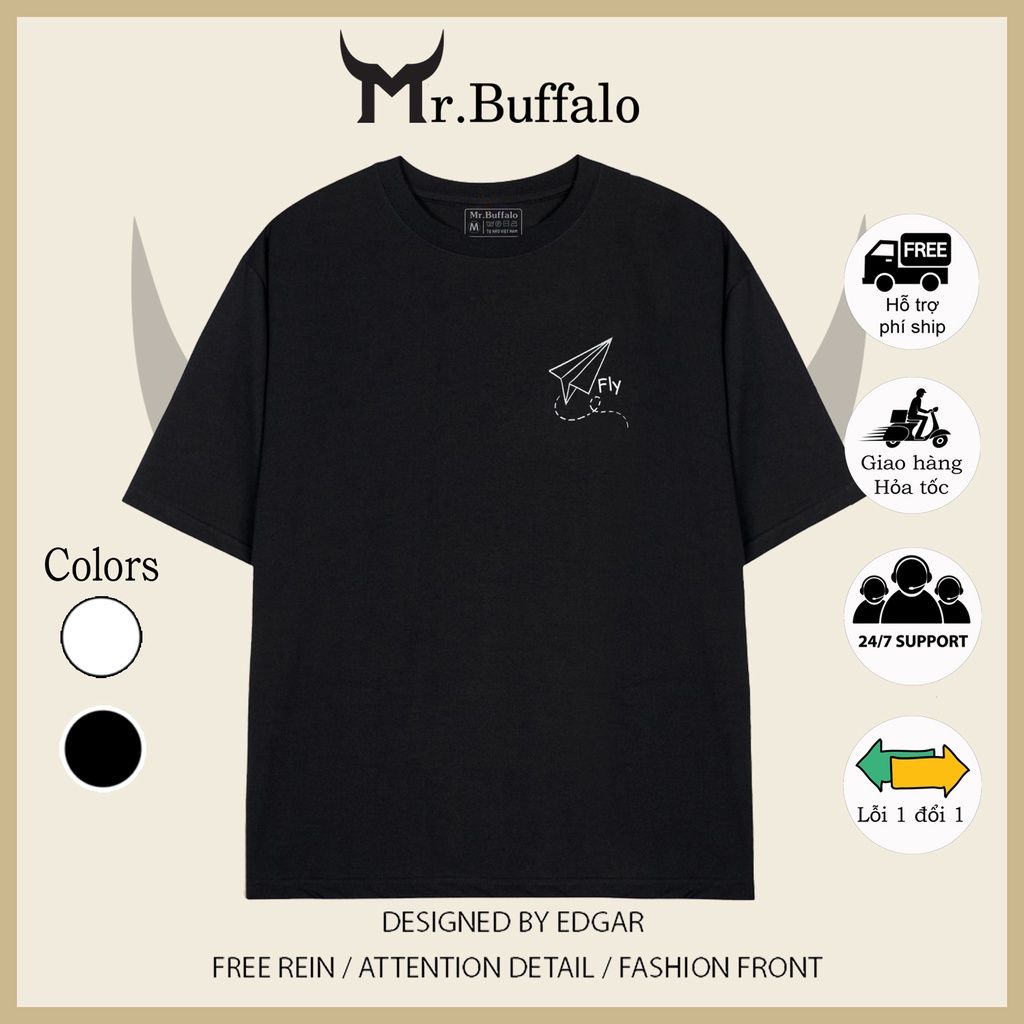 Áo phông tay lỡ Basic tee thun nam nữ tay lỡ cổ tròn form Unisex K16 Mr.Buffalo