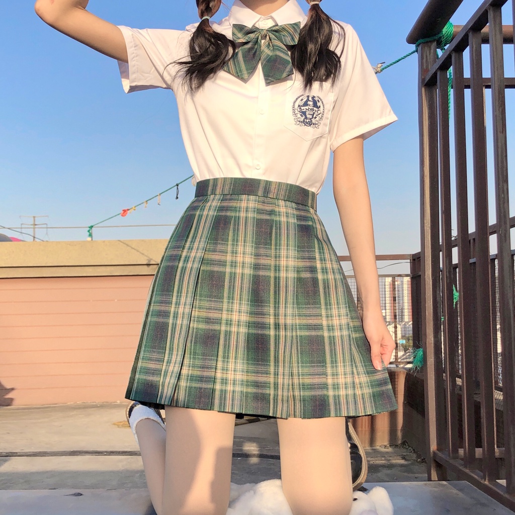 Hormones chân váy xếp ly tennis caro dáng ngắn vintage Thời Trang ulzzang Nhật Bản