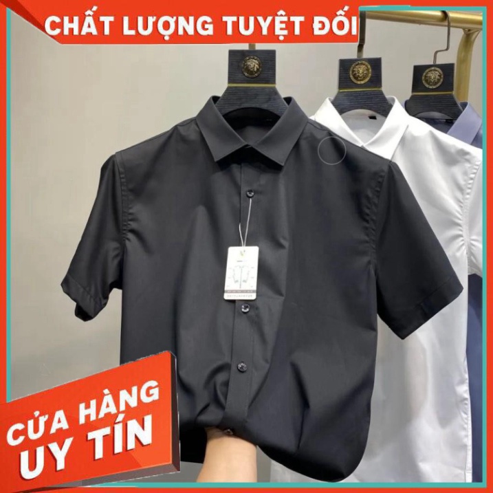 Áo sơ mi nam TAY NGẮN cao cấp - Chất liệu lụa , không nhăn, thoáng mát, thấm hút mồ hôi(SMN) - Hàng nhập khẩu