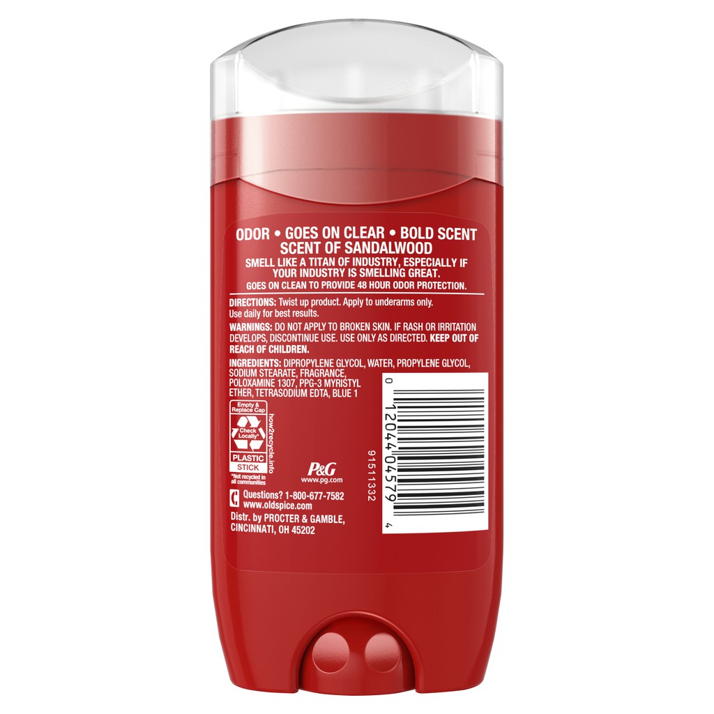 [Hàng AUTH] Lăn Khử Mùi Old Spice Red Collection Steel Titan Aluminum-Free 85Gr (Sáp Xanh)