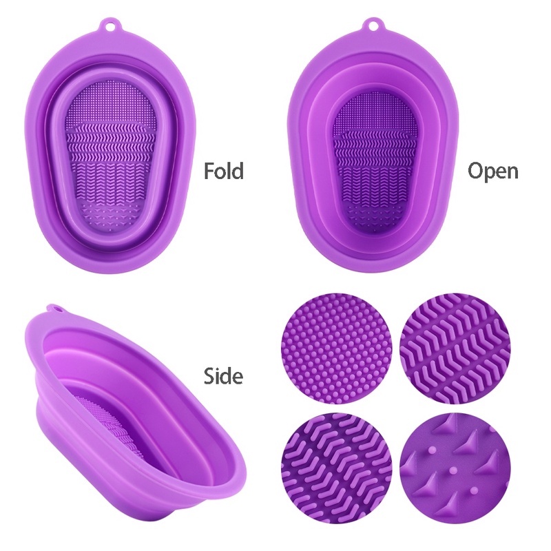 1 Bát Silicon Mềm Làm Sạch Cọ Trang Điểm Đa Năng Có Thể Gấp Gọn