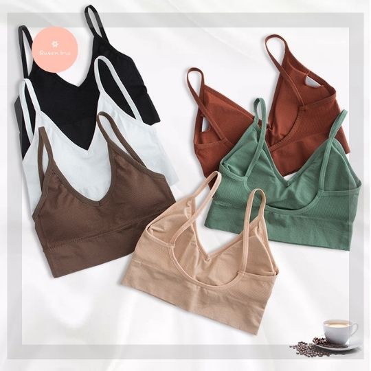 Áo bra khoét sâu sau lưng, brallete vải cotton, áo lót mỏng 2 dây, chất siêu mượt, Queennga | BigBuy360 - bigbuy360.vn